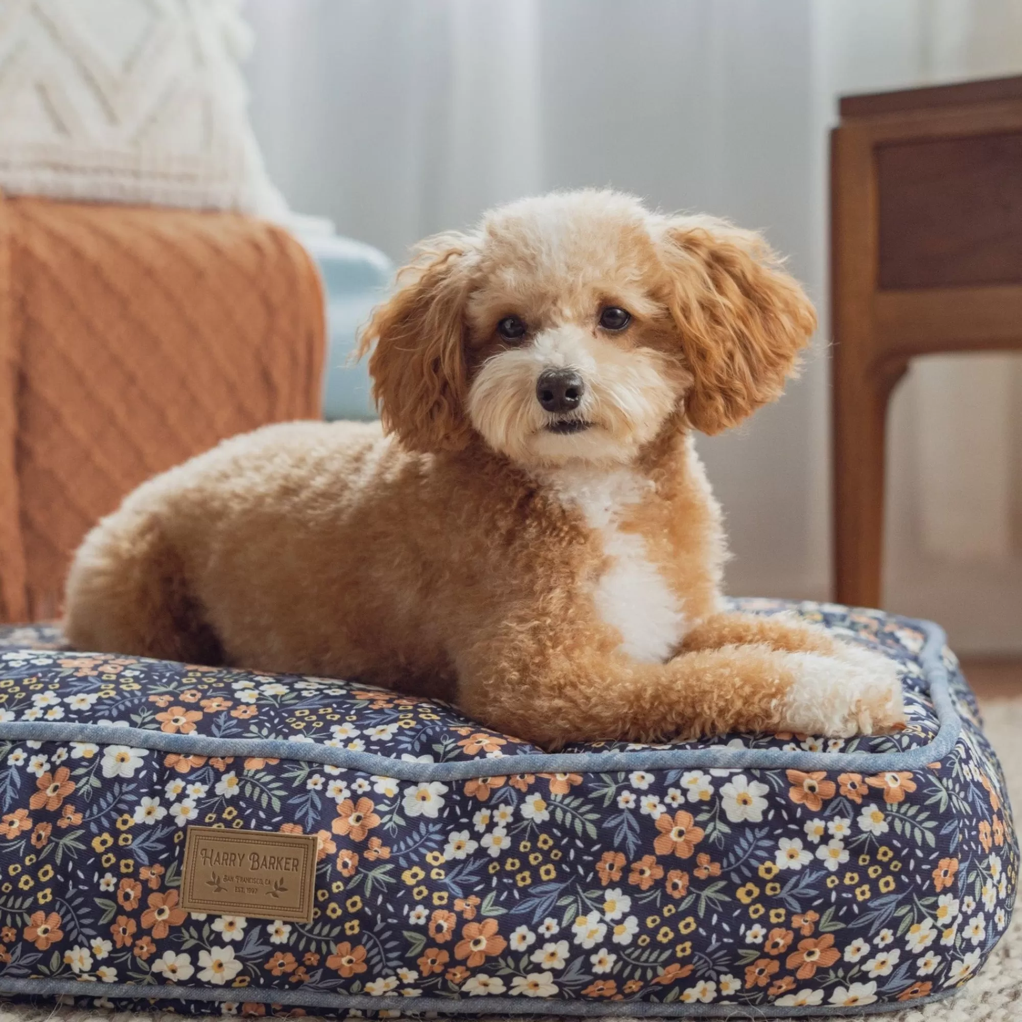 Outlet Calico Floral Rectangle Dog Bed Rectangle