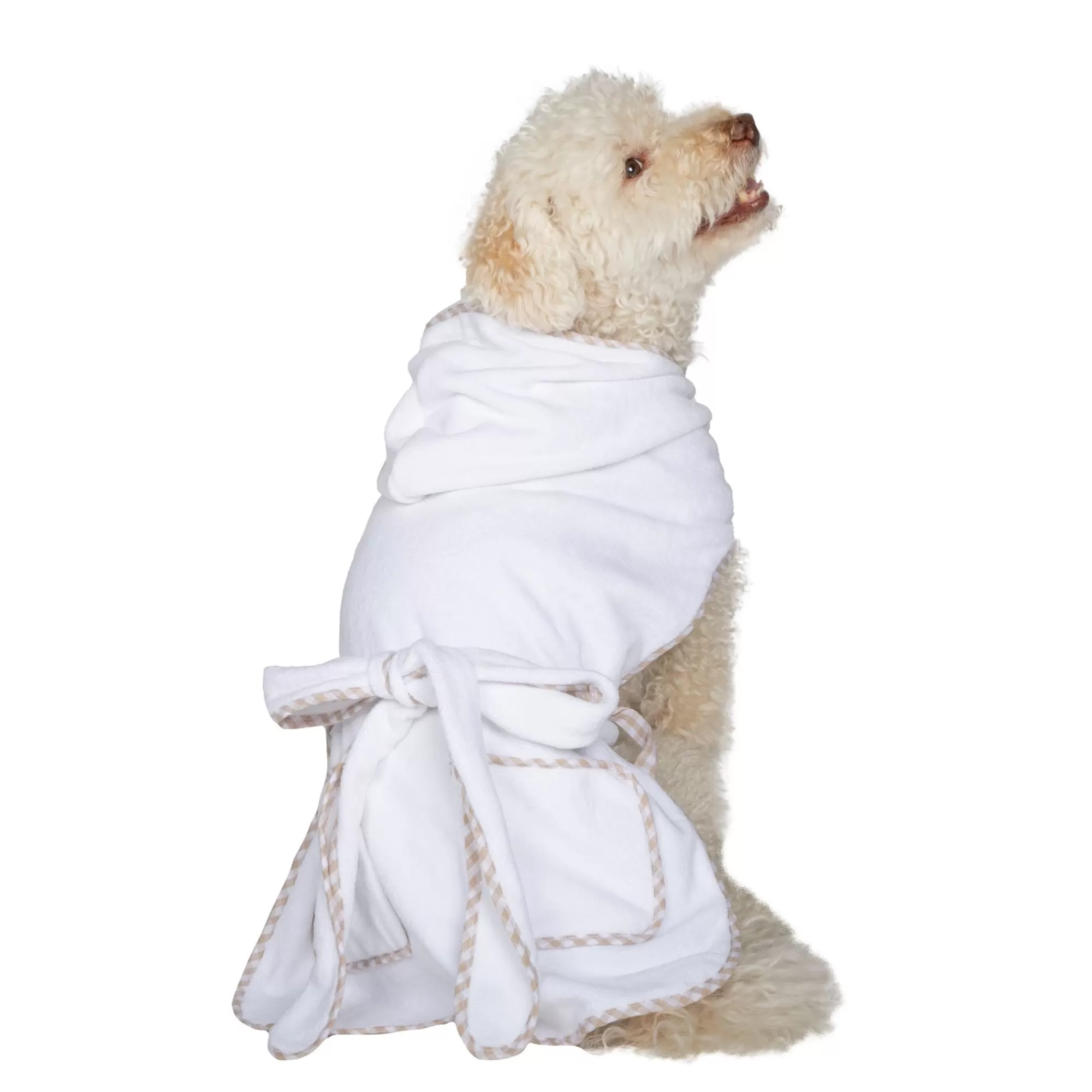 Best Sale Gingham Trim Dog Robe Apparel