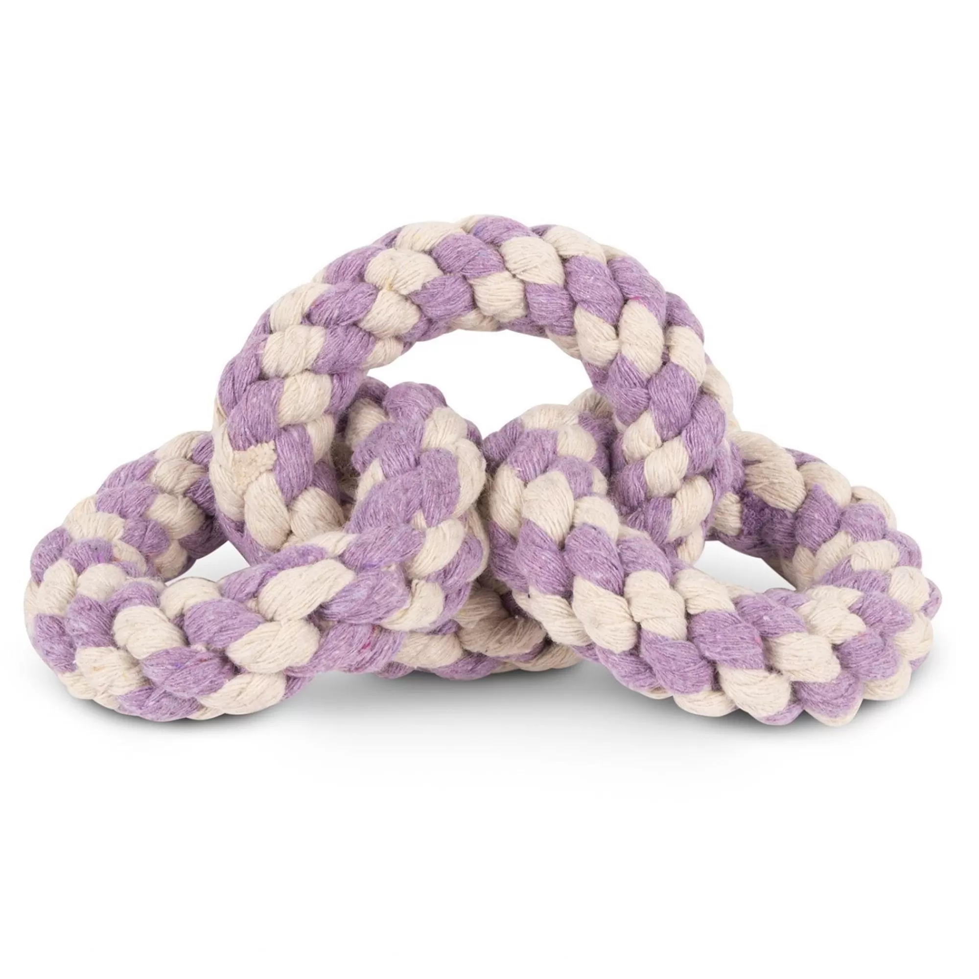 Online Striped Tri-Ring Rope Dog Toy Rope