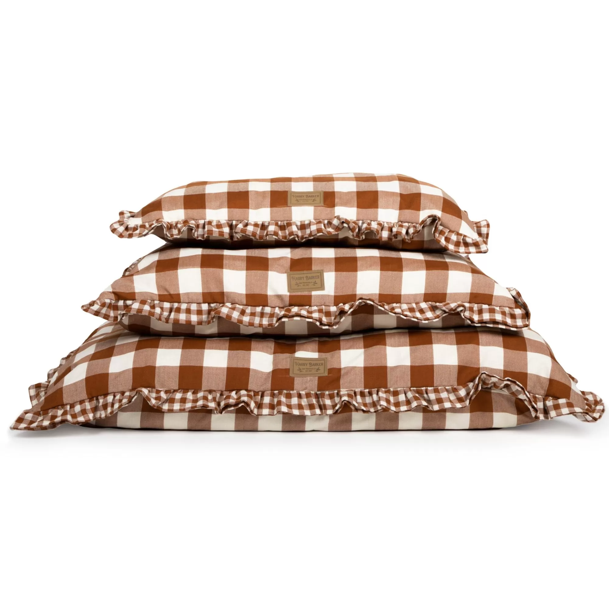 Cheap Vintage Brown Gingham Envelope Dog Bed Full Beds